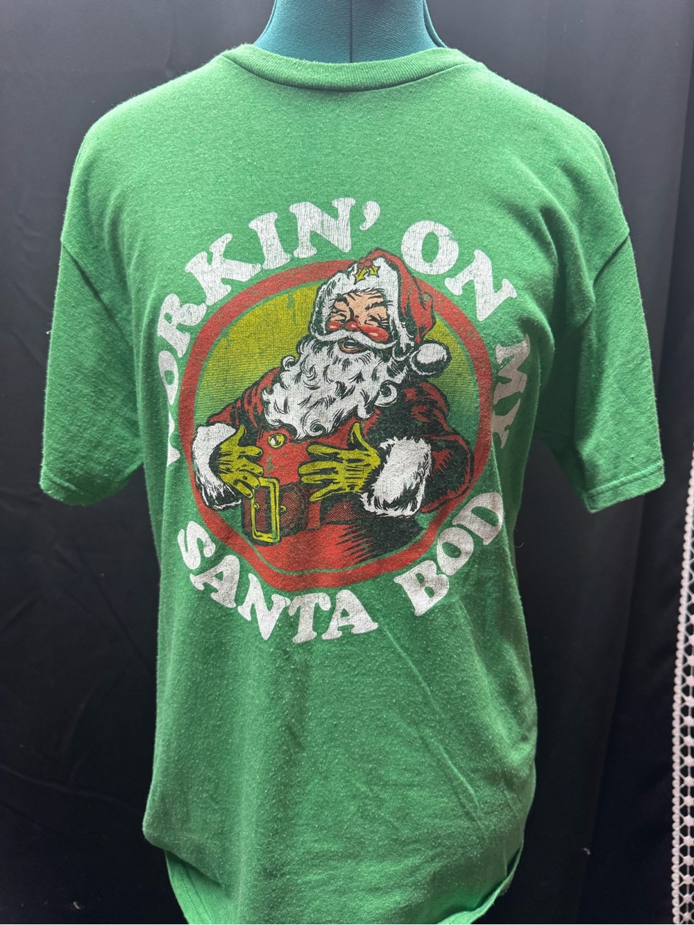Well Worn Green Santa Body Graphic Tee